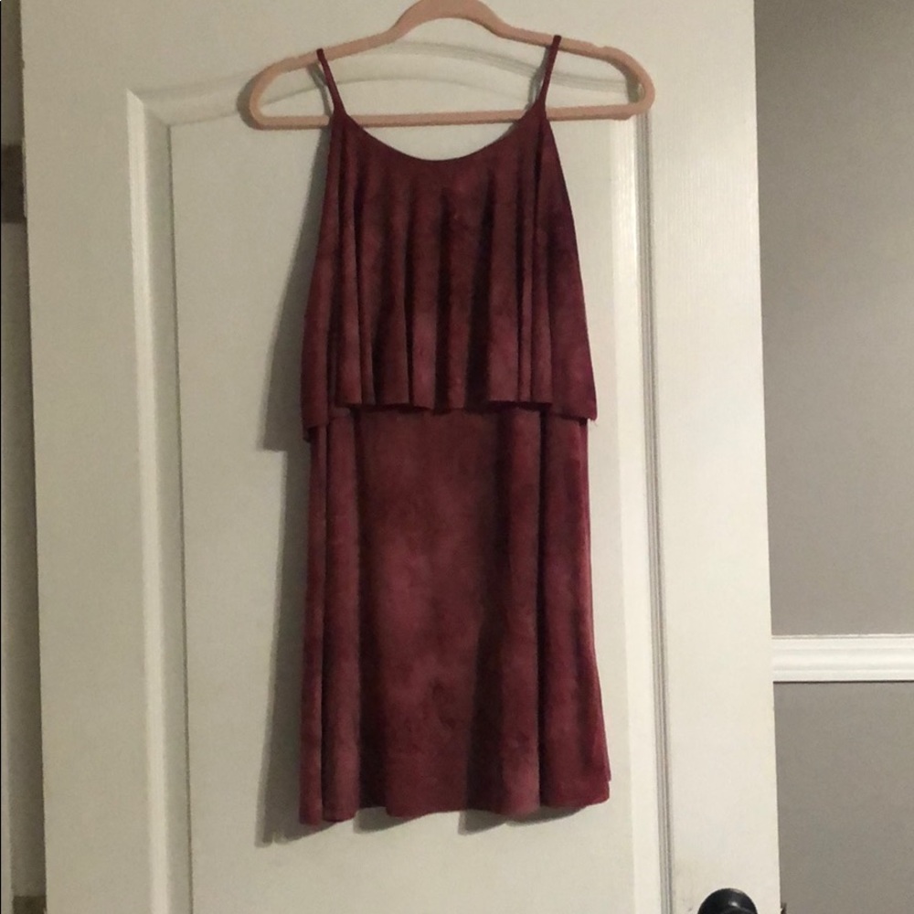 Tie Die faux suede dres